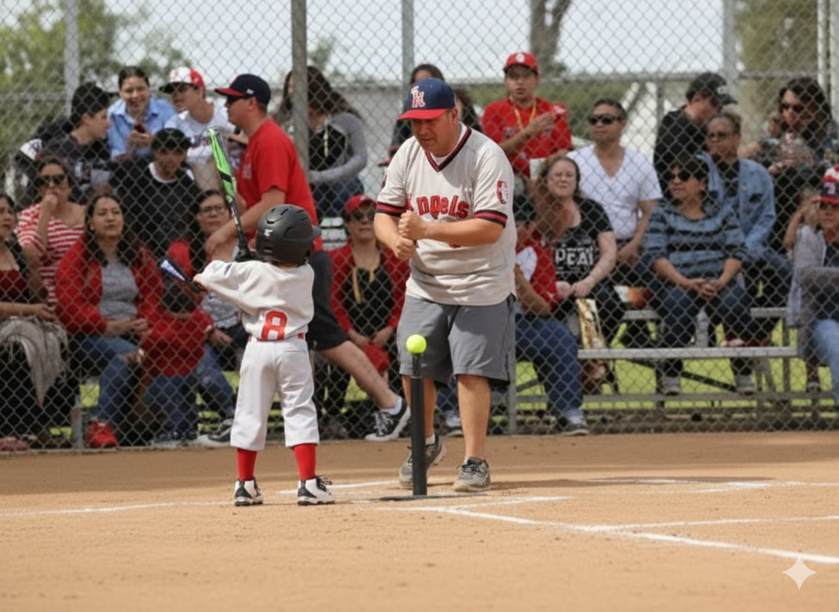 T-ball players having fun at practice